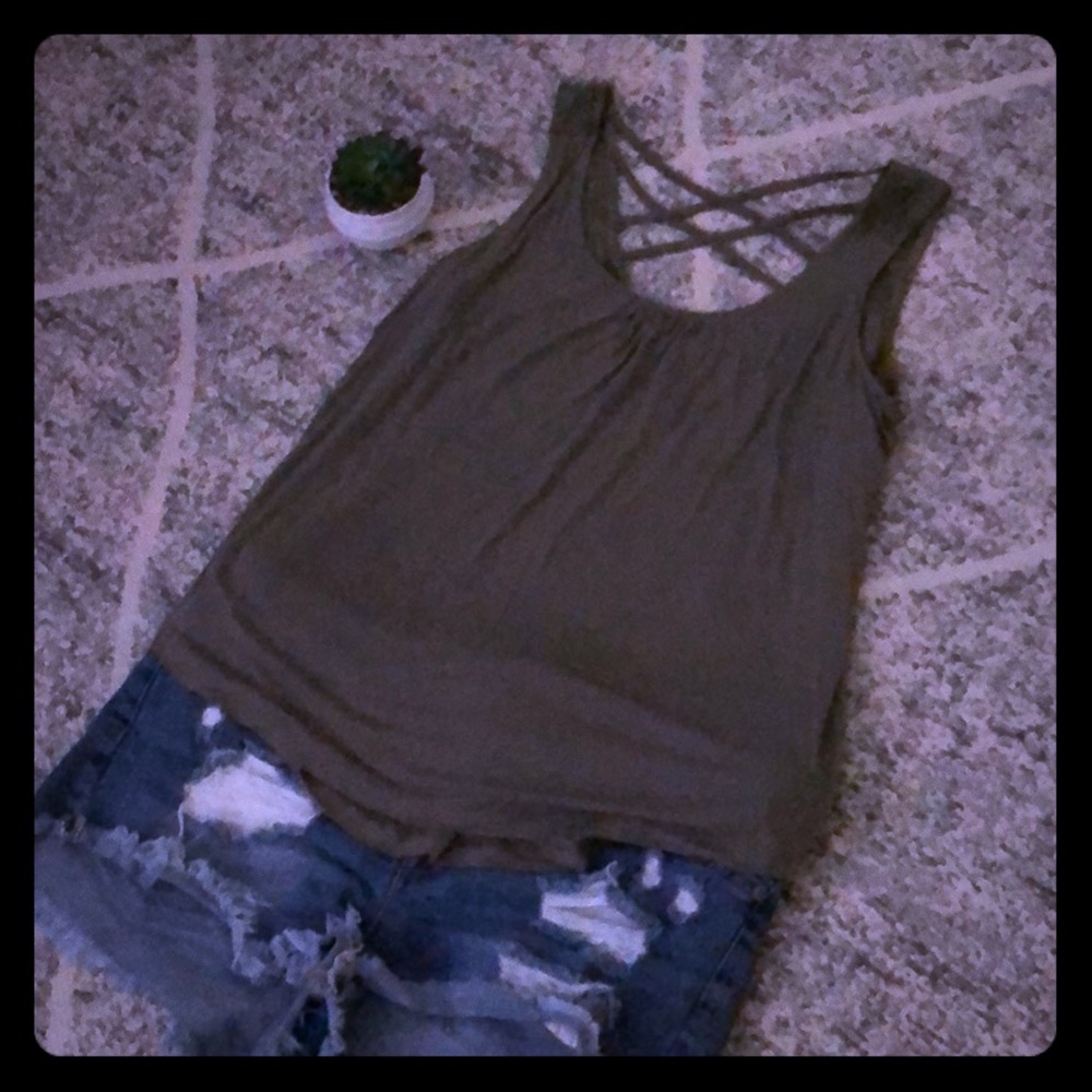 Olive Sleeveless Top